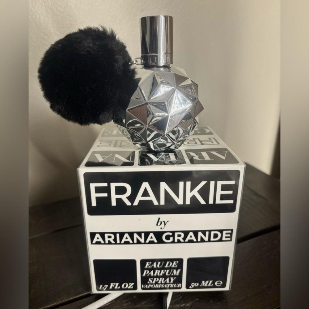 Ariana Grande Silver and Black Perfume Bottle